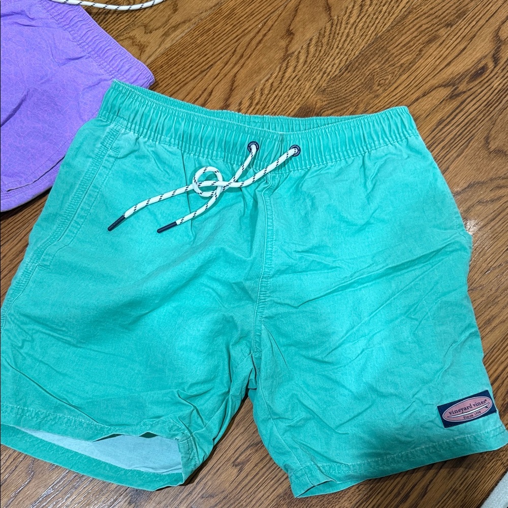 Vineyard Vines Teal Swim Shorts with Drawstring